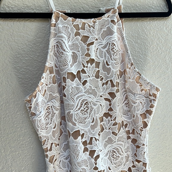 Lulus- Temps De L'Amour White Lace Bodycon Midi Dress - Picture 3 of 8